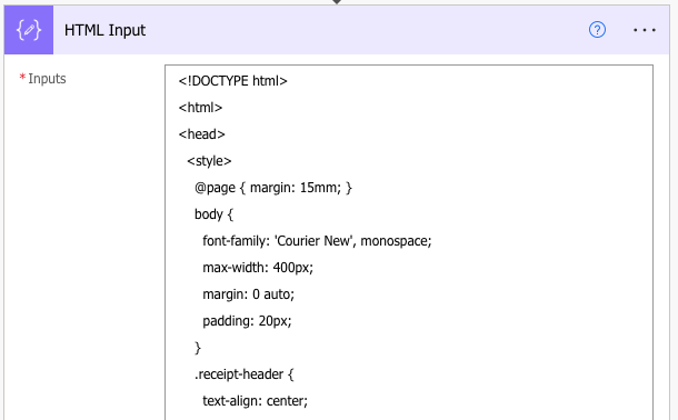 HTML Input Compose Action
